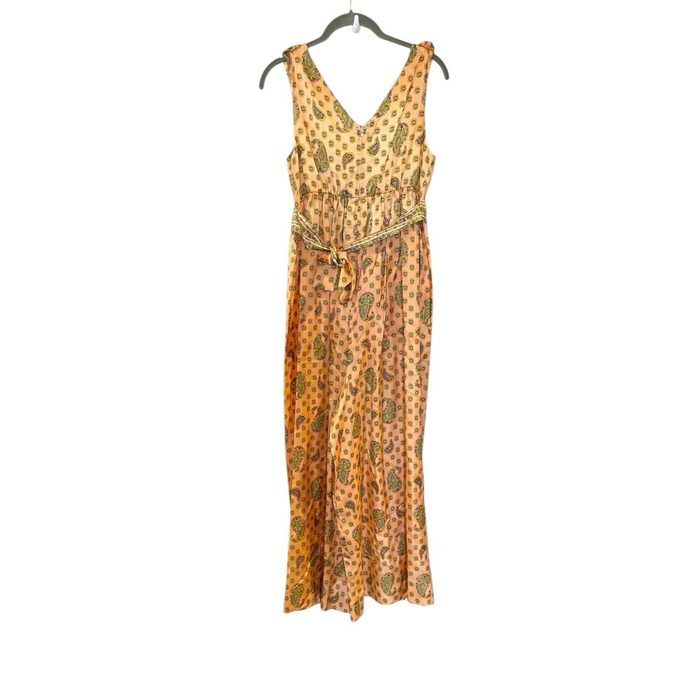 Vtg 60s 70s Evelyn Pearson Hostess Cocktail Loungewear Wide Leg Jumpsuit Paisley